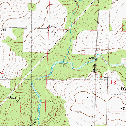 Topographic Map of Camp Creek, WI