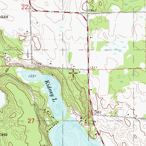 Topographic Map of Camp Dixon School, WI