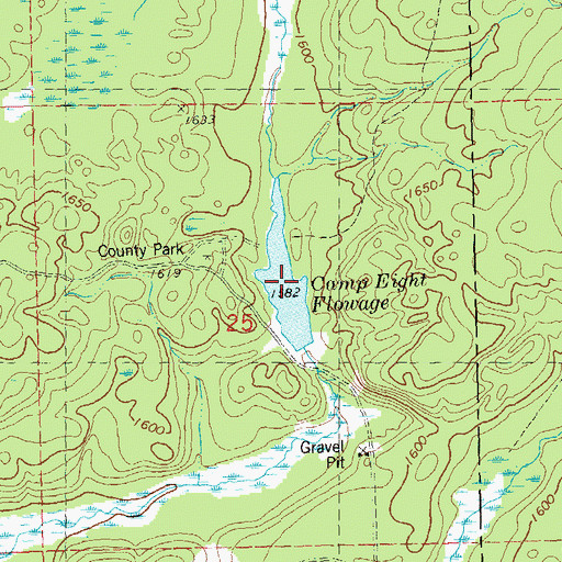 Topographic Map of Camp Eight Flowage, WI