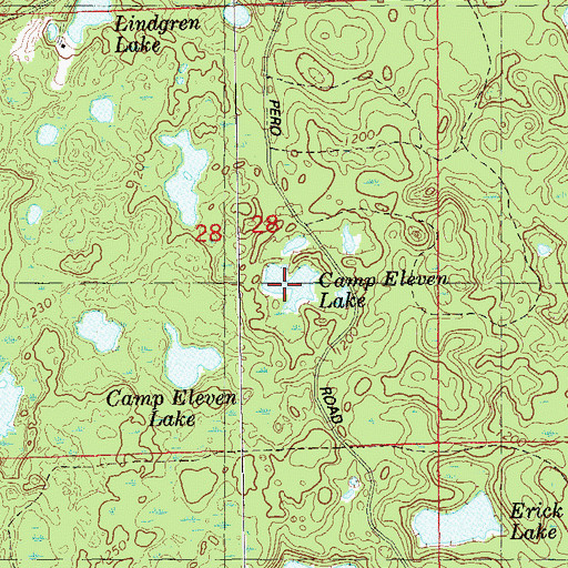 Topographic Map of Camp Eleven Lake, WI