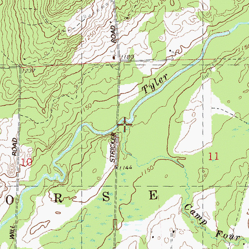Topographic Map of Camp Four Creek, WI