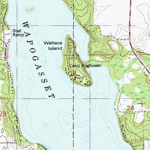 Topographic Map of Camp Icaghowan, WI