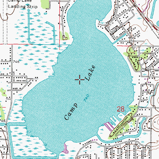 Topographic Map of Camp Lake, WI