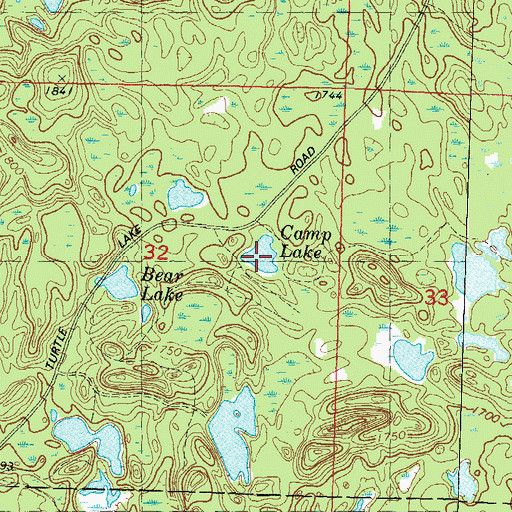Topographic Map of Camp Lake, WI