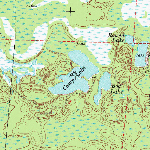 Topographic Map of Camp Lake, WI