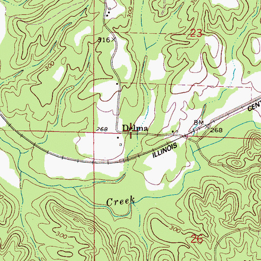 Topographic Map of Delma, AL