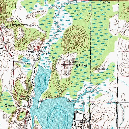 Topographic Map of Camp Long Lake, WI