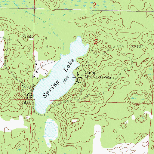 Topographic Map of Camp Ma-Ka-Ja-Wan, WI