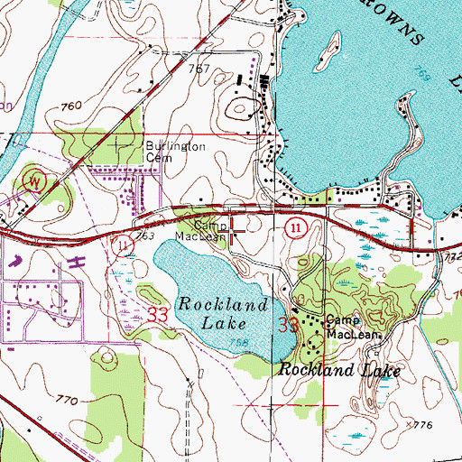 Topographic Map of Camp MacLean, WI