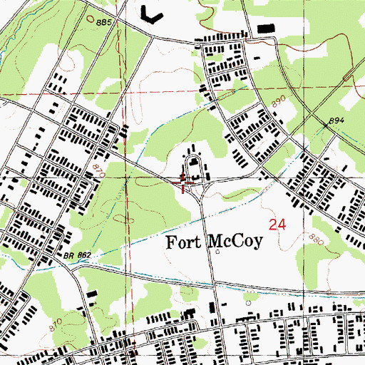 Topographic Map of Camp McCoy, WI