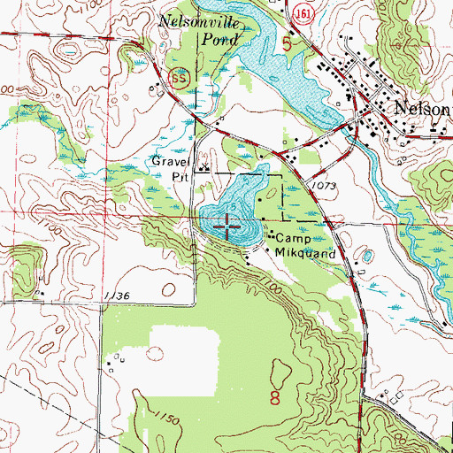 Topographic Map of Camp Mikquand, WI