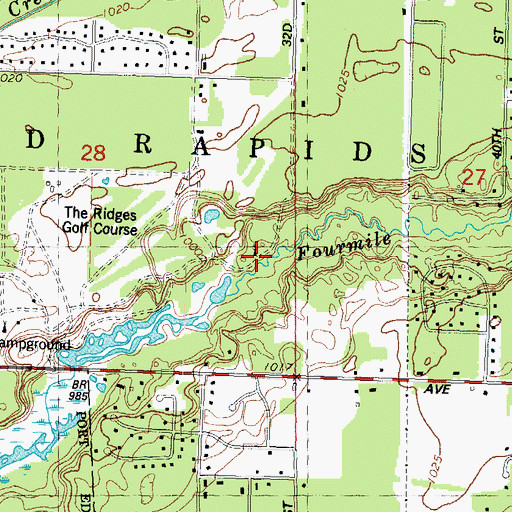 Topographic Map of Camp Peterson, WI