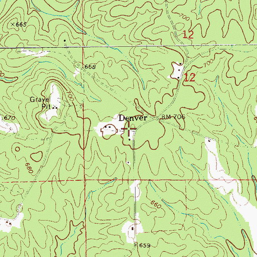Topographic Map of Denver, AL