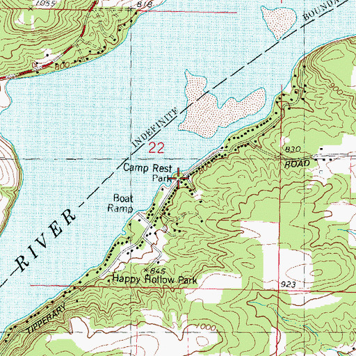 Topographic Map of Camp Rest Park, WI