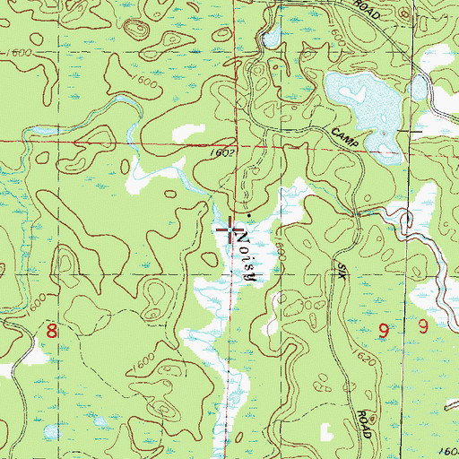 Topographic Map of Camp Six Creek, WI