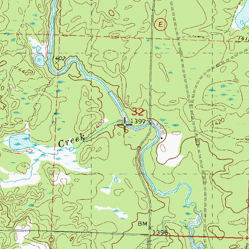 Topographic Map of Camp Twentysix Creek, WI