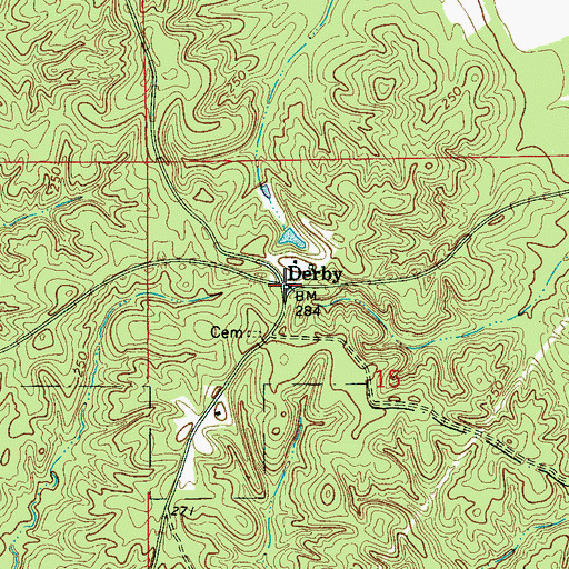 Topographic Map of Derby, AL