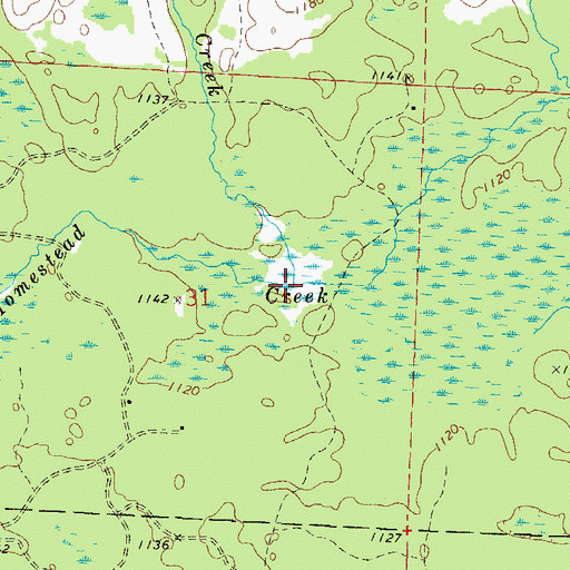 Topographic Map of Campbell Creek, WI