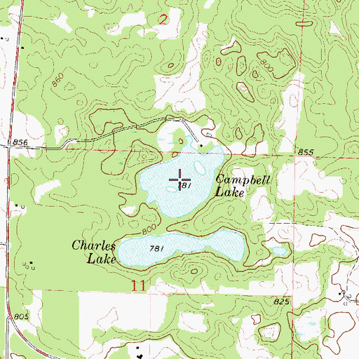Topographic Map of Campbell Lake, WI