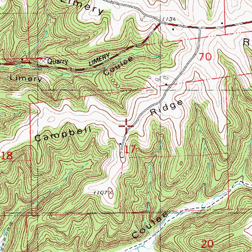 Topographic Map of Campbell Ridge, WI