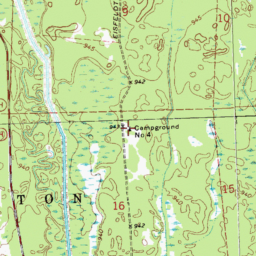 Topographic Map of Campground Number Four, WI