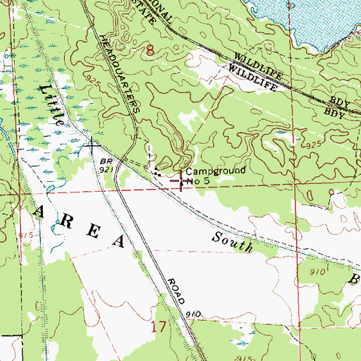 Topographic Map of Campground Number Five, WI