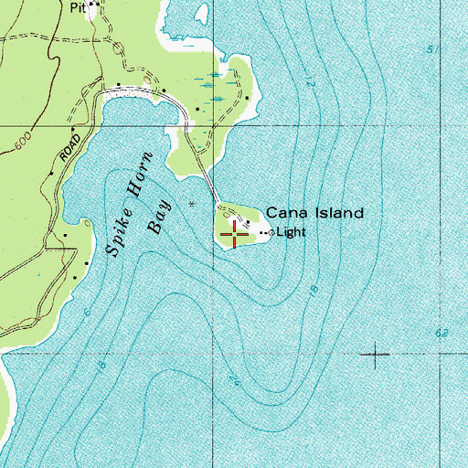 Topographic Map of Cana Island, WI