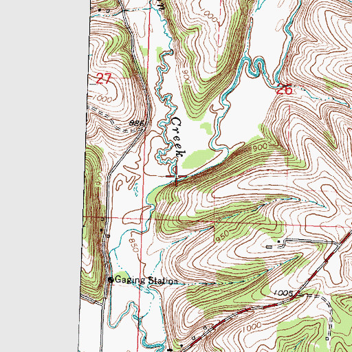 Topographic Map of Canon Creek, WI