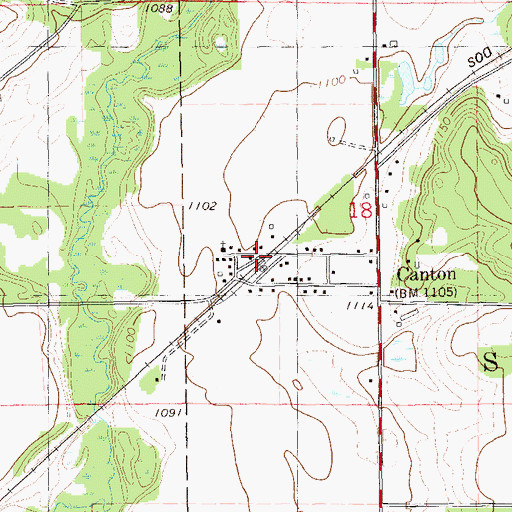 Topographic Map of Canton, WI