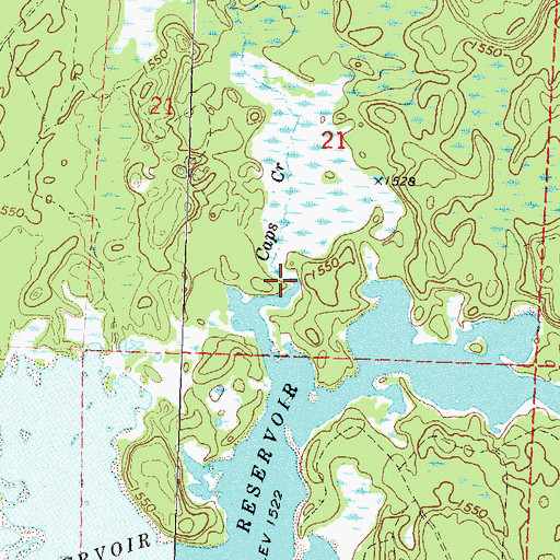 Topographic Map of Caps Creek, WI
