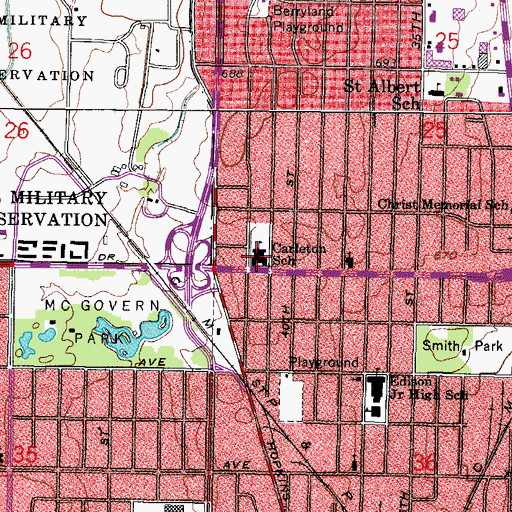 Topographic Map of Carleton Elementary School, WI