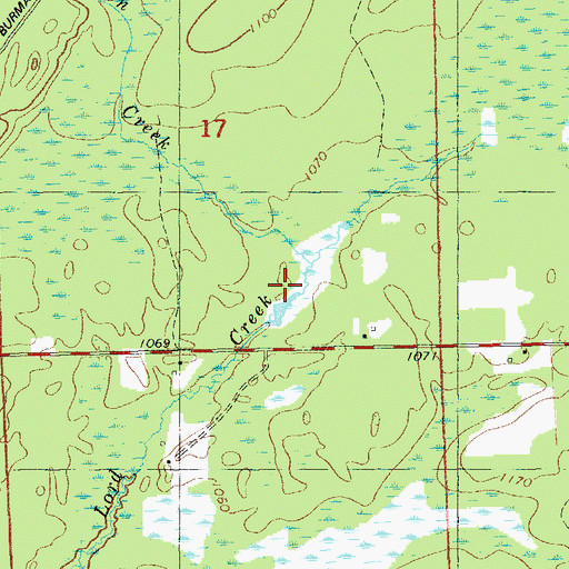 Topographic Map of Carlson Creek, WI