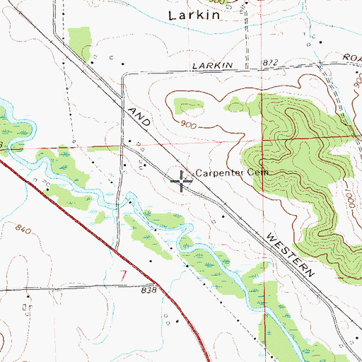 Topographic Map of Carpenter Cemetery, WI