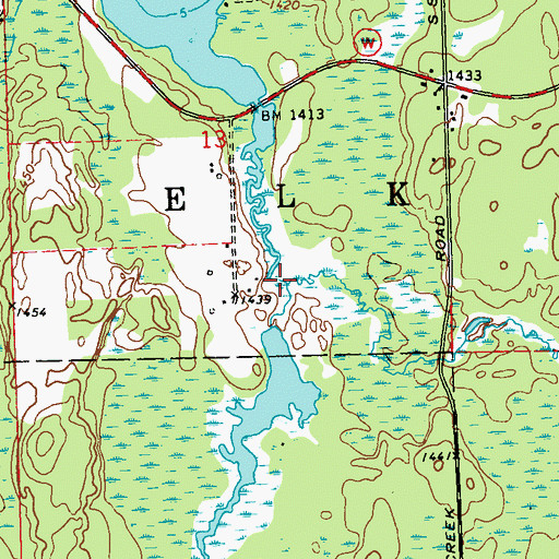Topographic Map of Carpenter Creek, WI