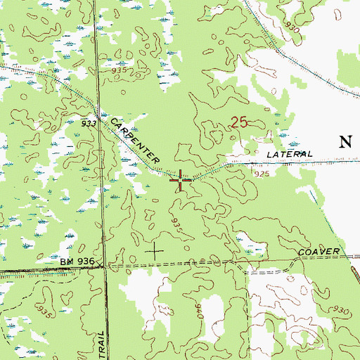Topographic Map of Carpenter Lateral, WI