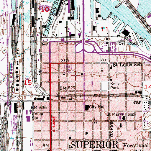 Topographic Map of Carpenter School, WI