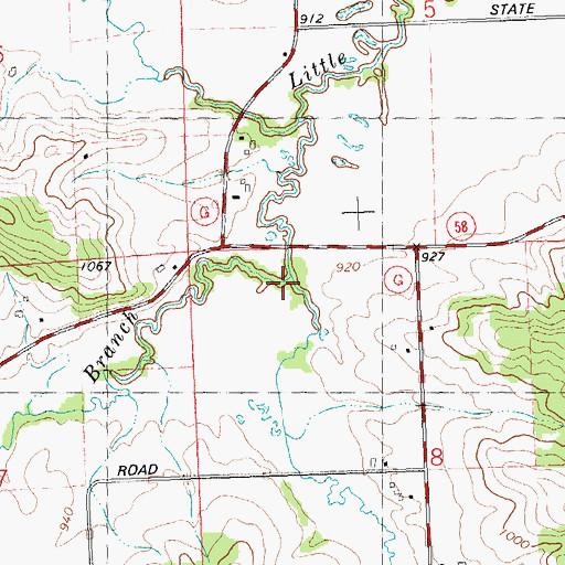 Topographic Map of Carr Valley Branch, WI