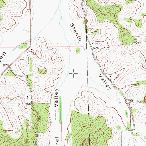 Topographic Map of Carrel Valley, WI