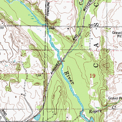 Topographic Map of Casco Creek, WI