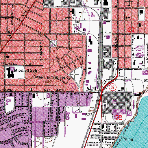 Topographic Map of Case-Harmon Field, WI