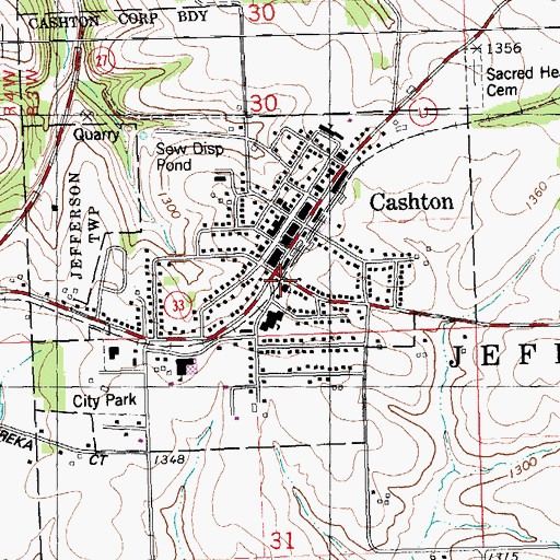 Topographic Map of Cashton, WI