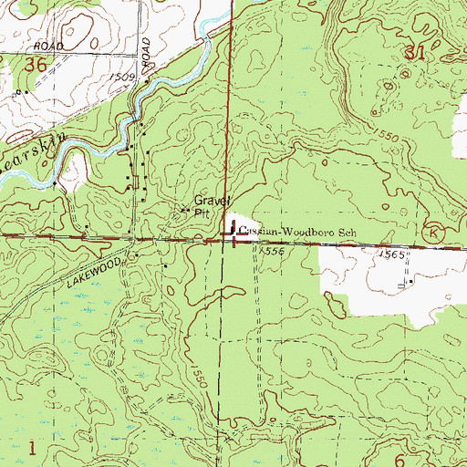 Topographic Map of Northwoods Community Elementary School, WI