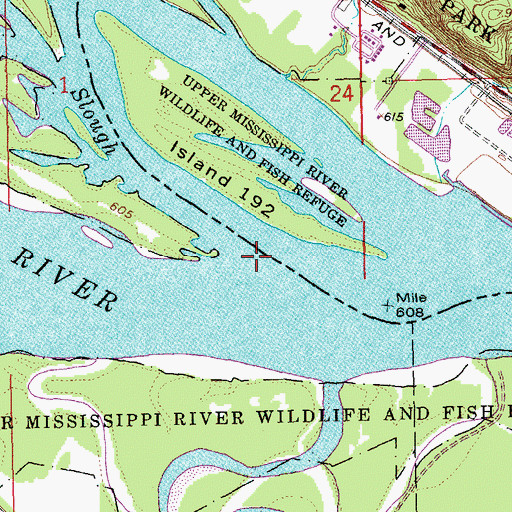 Topographic Map of Cassville Slough, WI
