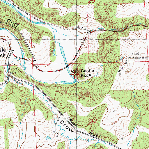 Topographic Map of Castle Rock, WI