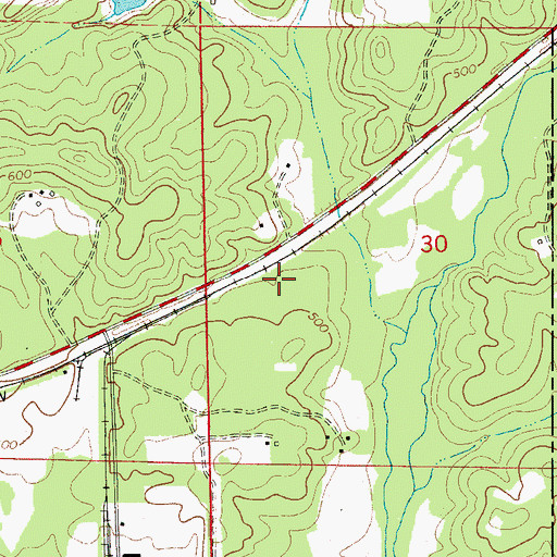 Topographic Map of Dowdle, AL