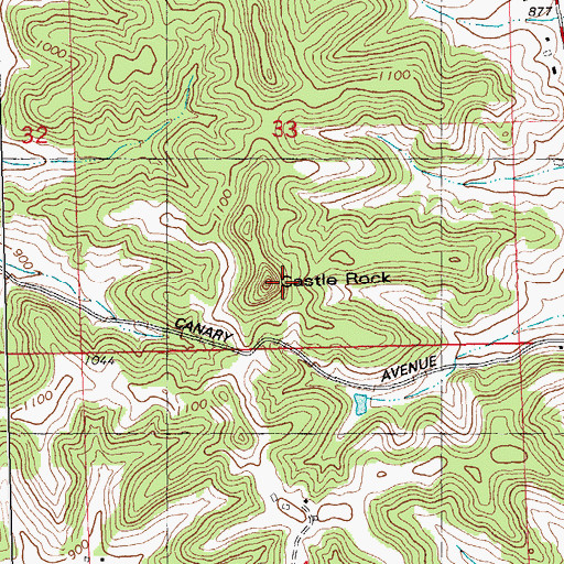 Topographic Map of Castle Rock, WI