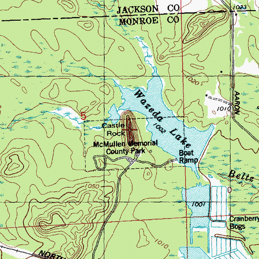 Topographic Map of Castle Rock, WI