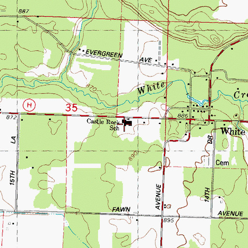 Topographic Map of Castle Rock Elementary School, WI