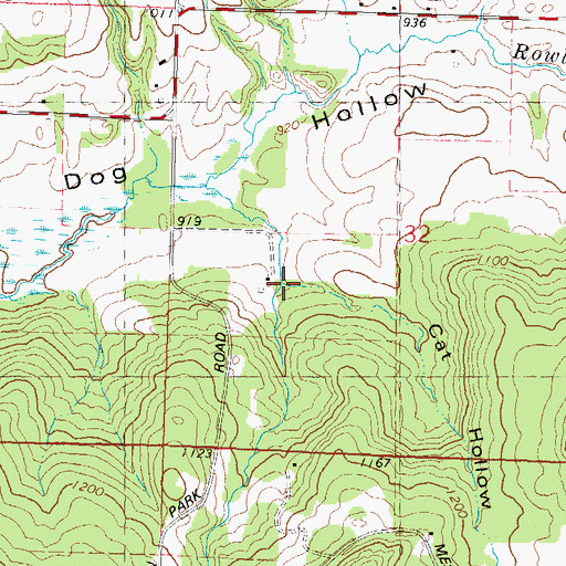 Topographic Map of Cat Hollow, WI