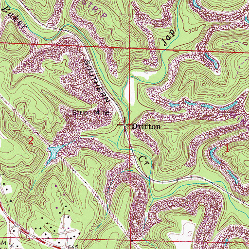 Topographic Map of Drifton, AL